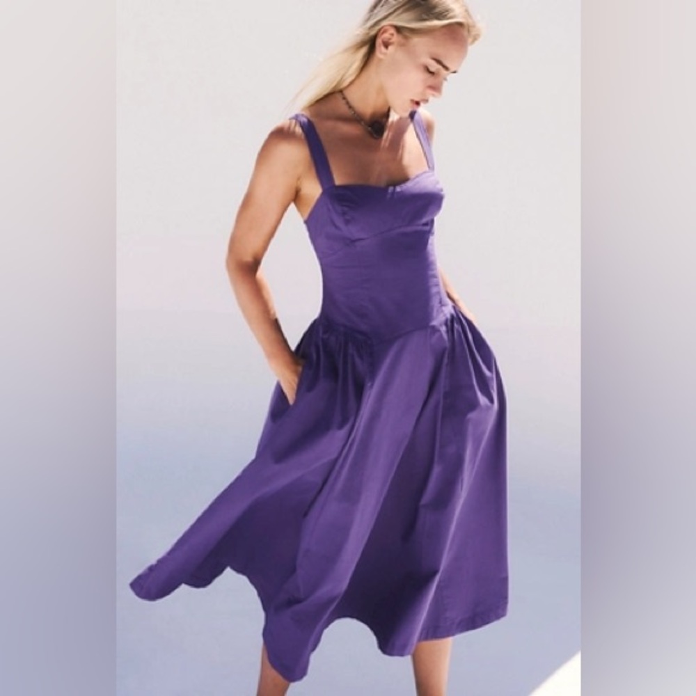Free people purple Midi dress size XS